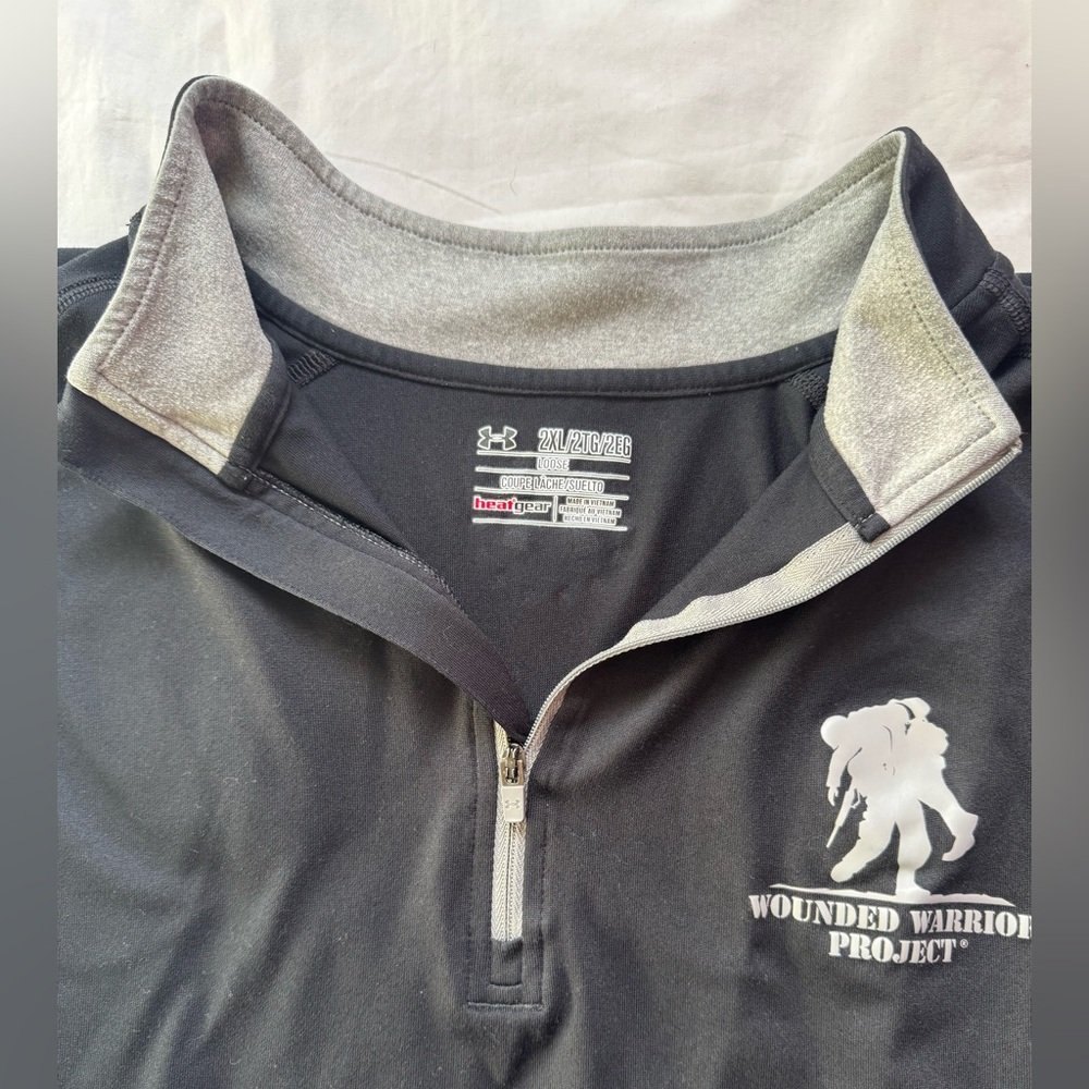 Under Armour Wounded Warrior Project Mens 2XL Loose Heatgear 1/4 Zip Shirt Black - Picture 4 of 7